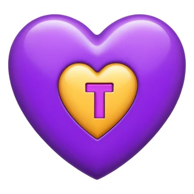 The Letter “T” inside a Purple Heart sticker