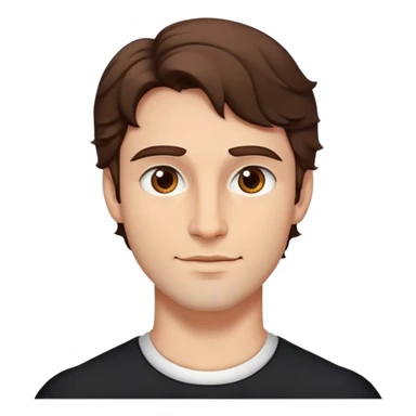lord with short wavy brown hair, deep brown eyes, strong jawline soft smile sticker