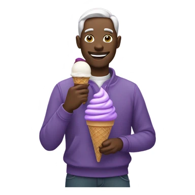 Purple man eating ice cream  sticker