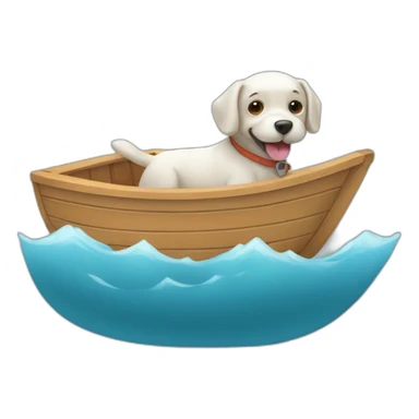 Un chien sur bateau sticker