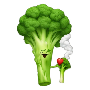 Person Smoking, broccoli in a love heart, 420  sticker