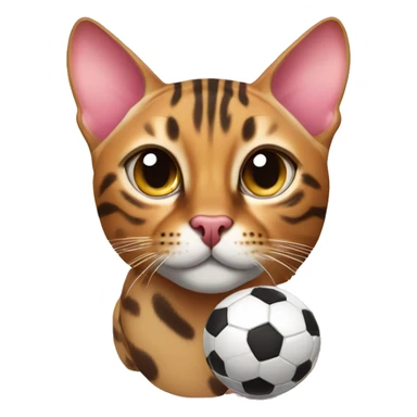 Bengal cat with a pink little soccer ball sticker