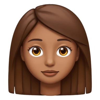 Create a emoji version of me with brown skin color, brown eyes and brown straight hair  sticker