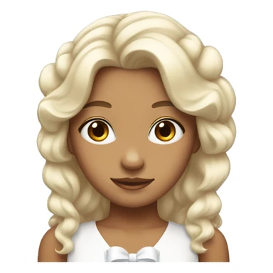 Girl with white bow in hair sticker