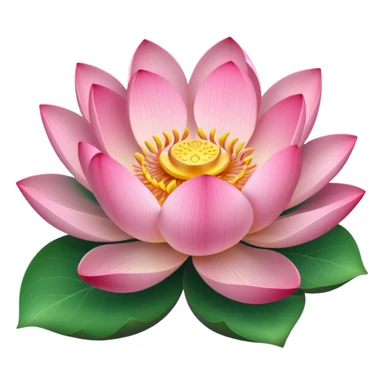 blooming lotus with leaf sticker