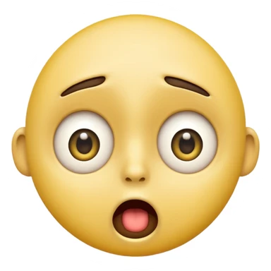 shocked emoji, expressive face, wide eyes, open mouth, yellow face, no text sticker
