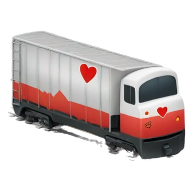 Cargo train with having big heart  sticker