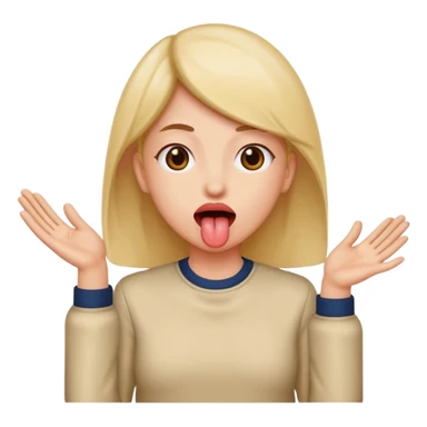 tounge out with hands to the side sticker