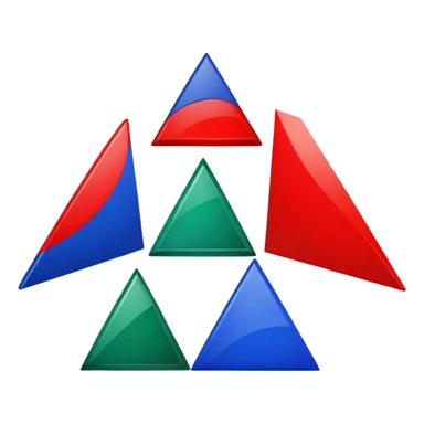 Red triangle , green rectangle , blue oval collage sticker