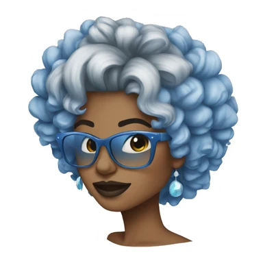 rock and roll mulher cabelo azul sticker