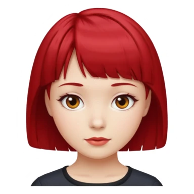 Cherry red short hair girl with forward bangs sticker