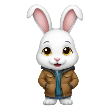 Cute rabbit with jacket sticker