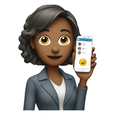 woman showing phone sticker