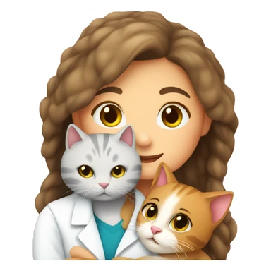 cat cuddles veterinarian girl sticker