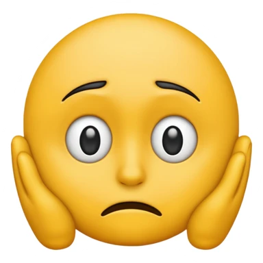 Sad, confused, emoji face not human, black eyes sticker