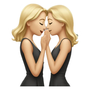 Two women looking at one another while, holding the other one’s face to lean in for a kiss sticker