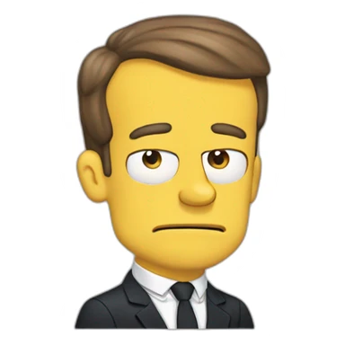 Emmanuel Macron with the Simpson style sticker