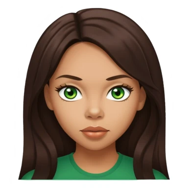 Kiely Williams with long dark brown hair, green eyes  sticker