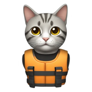 a cat in a bulletproof vest sticker