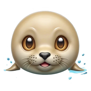 Cinematic Comical Seal Portrait Emoji, Head tilted dramatically with an exaggeratedly shocked expression, featuring a polished, streamlined body with wide, comically expressive eyes brimming with humorous disbelief, Simplified yet hilariously expressive features, highly detailed, glowing with a slightly sassy aquatic glow, high shine, dramatic yet playful, stylized with an air of quirky maritime attitude, soft glowing outline, capturing the essence of a meme-worthy seal that appears ready to side-eye its way into viral fame! sticker