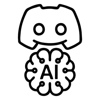 logo for Discord server about AI, minimalist style, violet and black colors, abstract icon, no text sticker