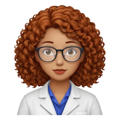 young women pharmacist studying science, curly hair sticker