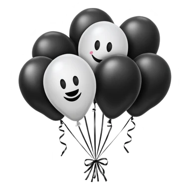 birthday sign in black and white ballons sticker