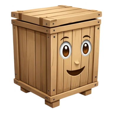Draw a box made of three non-fruit wooden boards with a front view
 sticker