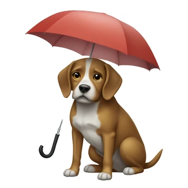 Dog with an umbrella  sticker