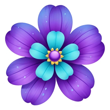 glitter purple and cian flower sticker