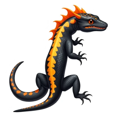 Black an Orange Salandit-Salamander-Draco-Drakeon-hybrid sticker