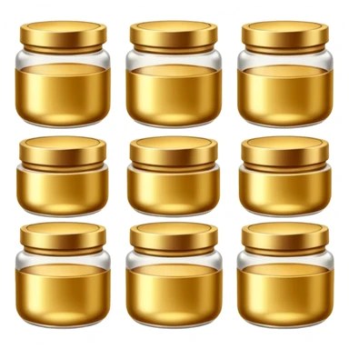 Varios produtos de beleza com tampa dos potes dourados e fundo transparente pra usar como figurinha sticker