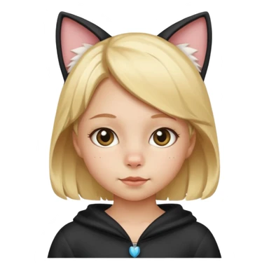 blonde girl kid in cat costume sticker