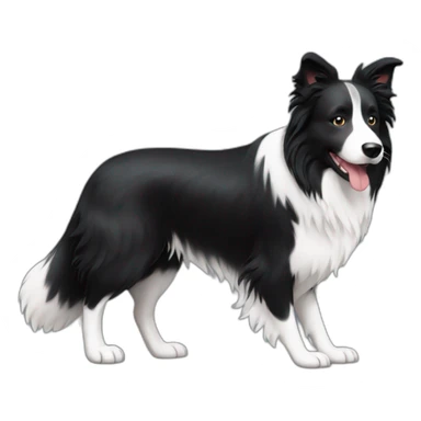border collie dog walking with his owner sticker