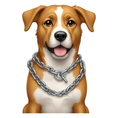 dog with chain sticker
