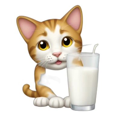 Cat drinking milk sticker