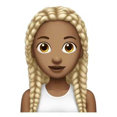 White girl with box braids sticker