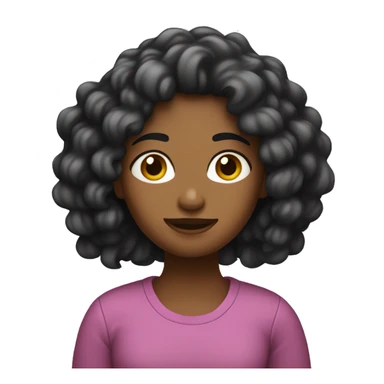 Chica con pelo largo rizado oscuro sticker