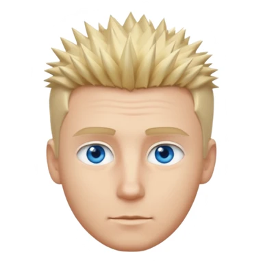 white man short spike hair blond sticker