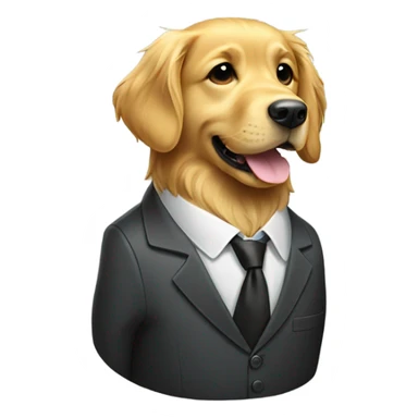 Golden retriever wearing suit standing up sticker