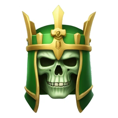 Skull knight king green sticker