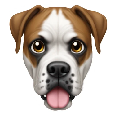 White boxer dog mancha en ojo izquierdo  sticker