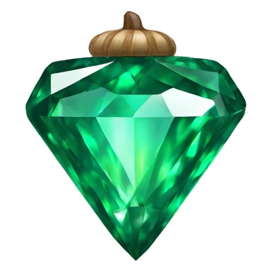 sparkling emerald Acorn like diamond sticker