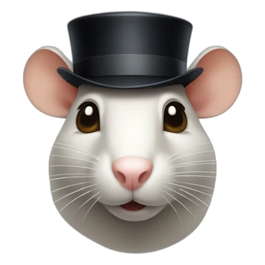 front facing rats face wearing a bowler hat sticker