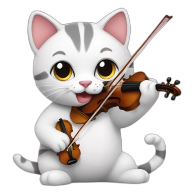 Cat playing violin sticker