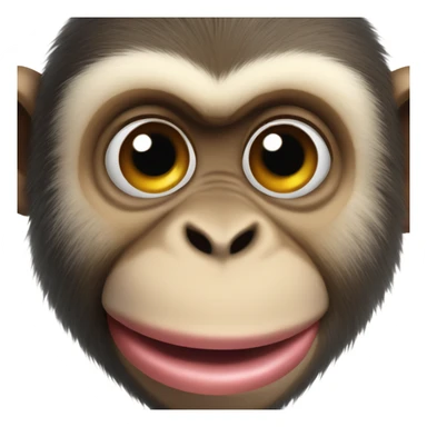 Monkey sticking out tongue sticker