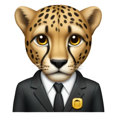 cheetah in a classic suit with large keys sticker