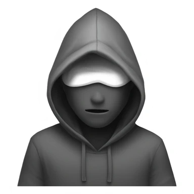 grayscale mysterious hooded boy in gloves sticker
