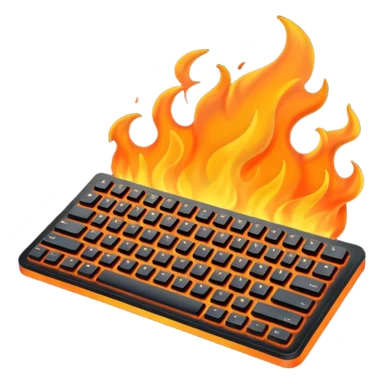 keyboard on fire sticker