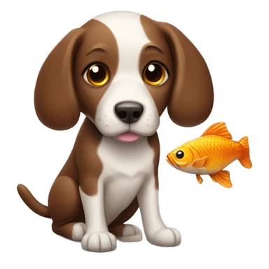 dog with a fish and chocolate sticker